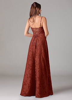 Azazie Valentine Bridesmaid Dresses Terracotta A-Line Sweetheart Neckline Floral Burnout Dress image5