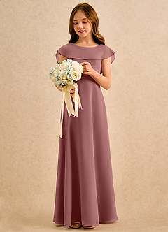 Azazie Kittie Girls Formal Flower Girl Klänningar Klä A-Line i Chiffong image3