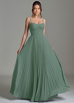 Azazie Catie Brautjungfernkleider A-Linie Herzausschnitt Chiffon Kleid Eukalyptus image3