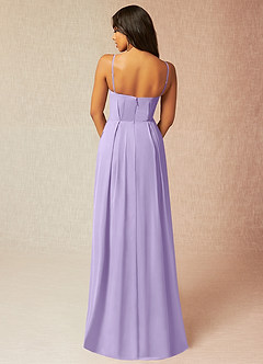 Azazie Kyedae Bridesmaid Dresses Lilac A-Line V-Neck Pleated Chiffon Dress image2