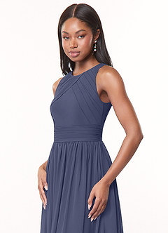 Azazie Harper Bridesmaid Dresses Stormy A-Line Pleated Chiffon Dress image5
