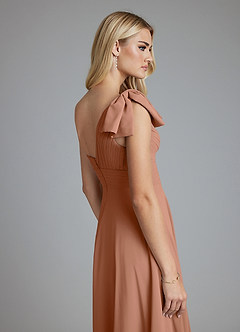 Azazie Elinora Final Sale Black A-Line One Shoulder Chiffon Dress image3