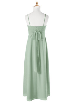 Azazie Cosette Junior Agave A-Line Bow Chiffon Dress image5