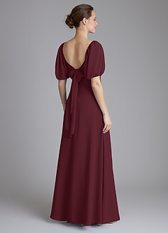 Azazie Fatima Bridesmaid Dresses Cabernet A-Line with Pockets Chiffon Dress image5