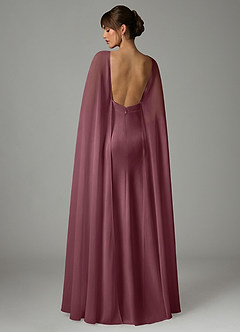 Azazie Stefania Bridesmaid Dresses Desert Rose A-Line Stretch Satin Dress image4