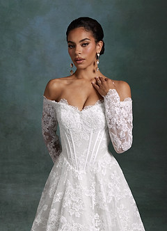 Azazie Skylar Wedding Dresses Diamond White A-Line Sweetheart Neckline Lace Dress image5