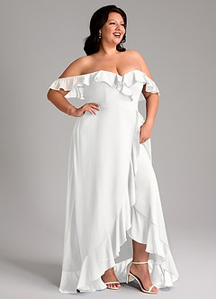 Azazie Lyra Bridesmaid Dresses White A-Line Chiffon Convertible Dress image14