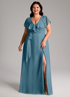Azazie Lainey Bridesmaid Dresses Bermuda A-Line with Pockets Chiffon Dress image10