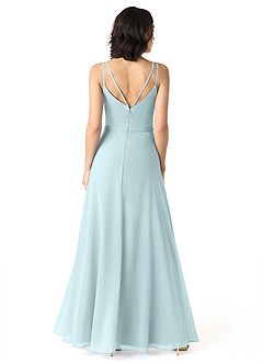 Azazie Janine Bridesmaid Dresses Mist A-Line V-Neck Chiffon Dress image4