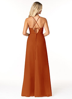 Azazie Ariella Final Sale Agave A-Line Pleated Chiffon Dress image2