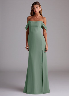 Azazie Saige Bridesmaid Dresses Silver Sage A-Line Off the Shoulder Chiffon Convertible Dress image3