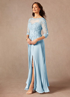Azazie Corinne Mother of the Bride Dresses Sky Blue A-Line Sequins Chiffon Dress image5