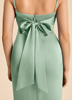 Azazie Fay Junior Agave Mermaid Ruched Stretch Satin Dress image6