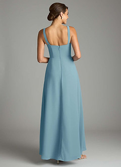 Azazie Debra Bridesmaid Dresses Moody Blue A-Line with Pockets Chiffon Convertible Dress image6