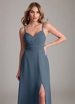 Azazie Terese Bridesmaid Dresses Neptune A-Line Pleated Chiffon Dress image5