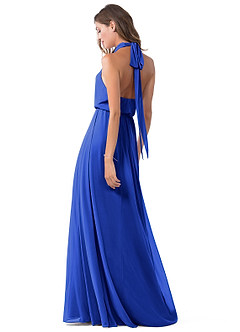Azazie Landry Bridesmaid Dresses A-Line Pleated Mesh Floor-Length Dress image5