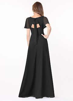 Azazie Kimber Bridesmaid Dresses A-Line Flounce Sleeve Chiffon Floor-Length Dress image4