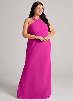 Azazie Doretta Jurken voor bruidsmeisjes Jurk van Chiffon met Zeemeermin Geplooid Fuchsia image5