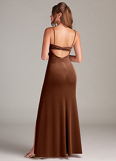 Azazie Leonis Robes de demoiselle d'honneur Robe Sirène en velours Sans bretelles Ombre image5