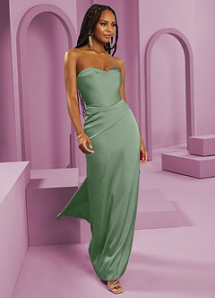 Barbie ♥ Azazie Final Sale Matcha Sheath Strapless Stretch Satin Convertible Dress image7