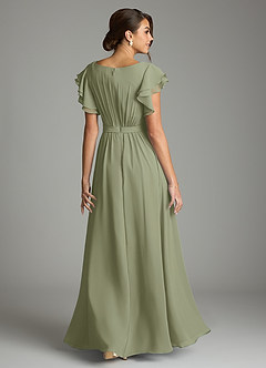 Azazie Daphne Modest Bridesmaid Dresses A-Line Ruffled Chiffon Floor-Length Dress image2