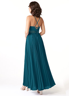Azazie Devyn Brautjungfernkleider A-Linie Korsett Chiffon Kleid Tintenblau image4