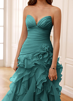 Christabelle Peacock Corset Rhinestone Sheer Lace Prom Dress image6