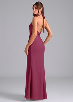 Azazie Valerie Bridesmaid Dresses Mulberry Mermaid Pleated Chiffon Dress image5