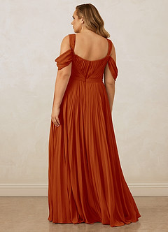 Christian Siriano Bridal for Azazie 1013 Bridesmaid Dresses Paprika A-Line Off the Shoulder Chiffon Dress image12