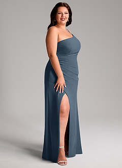 Azazie Eren Bridesmaid Dresses Neptune Sheath One Shoulder Chiffon Dress image12