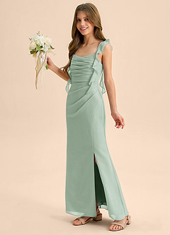 Azazie Jessamine Junior Klä av Sjöjungfru i Chiffong Älskling Halsringning image6