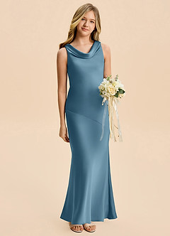 Azazie Rylina Junior Bermuda Mermaid Stretch Satin Dress image3