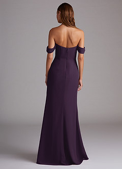 Azazie Saige Bridesmaid Dresses Plum A-Line Off the Shoulder Chiffon Convertible Dress image7