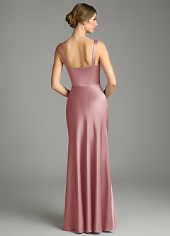 Azazie Alouette Bridesmaid Dresses Dusty Rose Mermaid Pleated Stretch Satin Dress image2