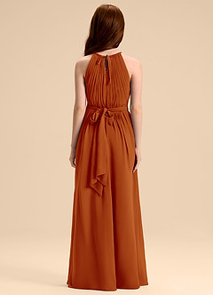 Azazie Malone Junior Paprika A-Line Pleated Chiffon Dress image2