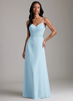 Azazie Kali Bridesmaid Dresses Sky Blue A-Line Pleated Chiffon Dress image1