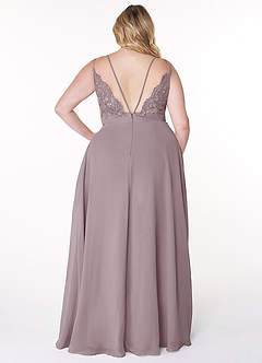 Azazie Lennon Bridesmaid Dresses Dusk A-Line Lace Chiffon Dress image8