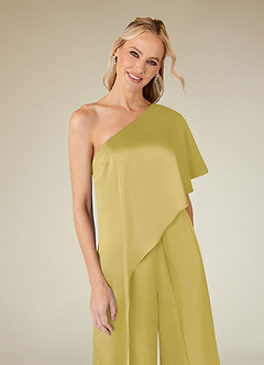 Azazie Hagretta Moeder van de bruid jurken Broekpak Jurk van Stretch Satijn Kanarie image5