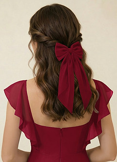front Matching Color Chiffon Bow Hair Clip