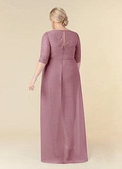 Azazie Leonine Final Sale Vintage Mauve A-Line Scoop lace Chiffon Dress image9
