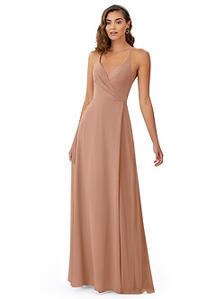 Azazie Davis Bridesmaid Dresses A-Line V-Neck Chiffon Floor-Length Dress image6