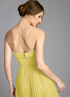 Azazie Mariana Final Sale Dusty Blue A-Line Strapless Chiffon Dress image6