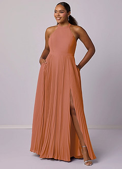 Barbie ♥ Azazie Vestidos de damas de honor Vestido de Mai Tai de Gasa de Corte en A con Plisado image11