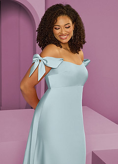 Barbie ♥ Azazie Jurken voor bruidsmeisjes Converteerbaar Jurk van Stretch Satijn met Kolom Off the Shoulder De Nevel image12