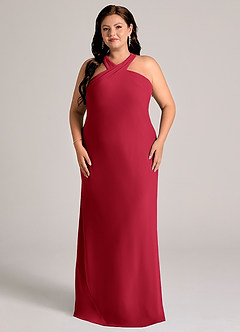Azazie Doretta Bridesmaid Dresses Scarlet Mermaid Pleated Chiffon Dress image6