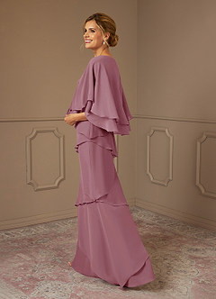 Azazie OHara Mother of the Bride Dresses Vintage Mauve A-Line V-Neck Chiffon Dress image2