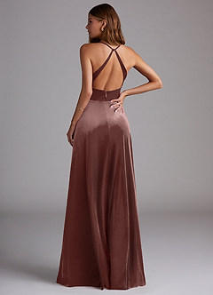 Azazie Davis Bridesmaid Dresses Espresso A-Line Velvet Dress image2