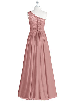 Azazie Demi Bridesmaid Dresses Dusty Rose A-Line One Shoulder Chiffon Dress image8