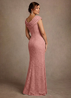 Azazie Irvine Mother of the Bride Dresses Rosette A-Line Pleated Floral Burnout Dress image2