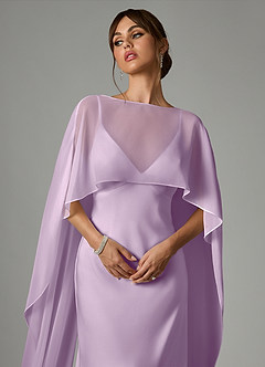 Azazie Stefania Abiti da Damigella Abito A-Line in Raso Elasticizzato Lilla Glassato image5